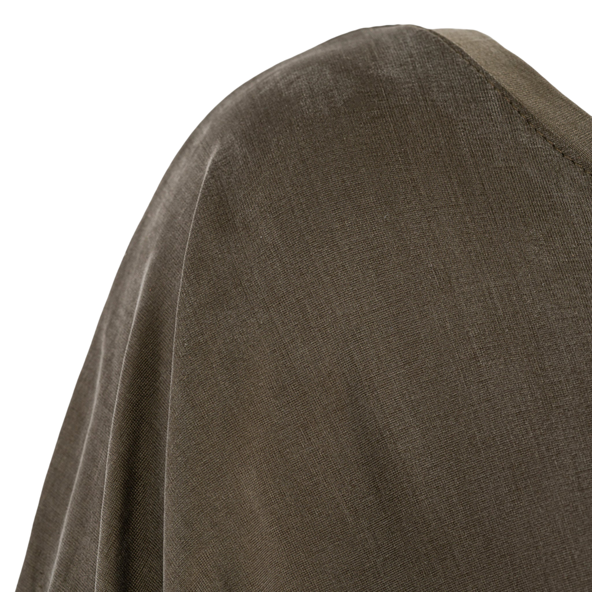 T-shirt à col rond Cupro, couleur olive poussiéreuse