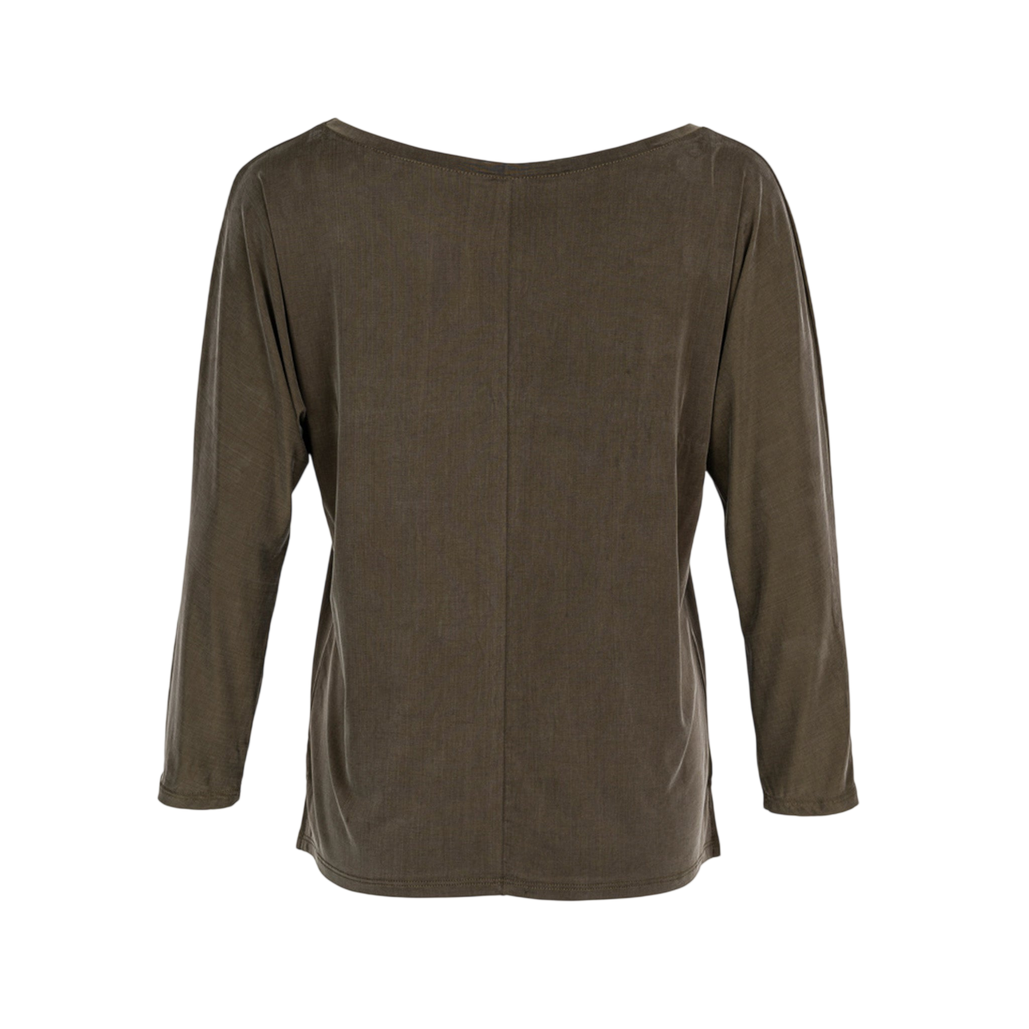T-shirt à col rond Cupro, couleur olive poussiéreuse