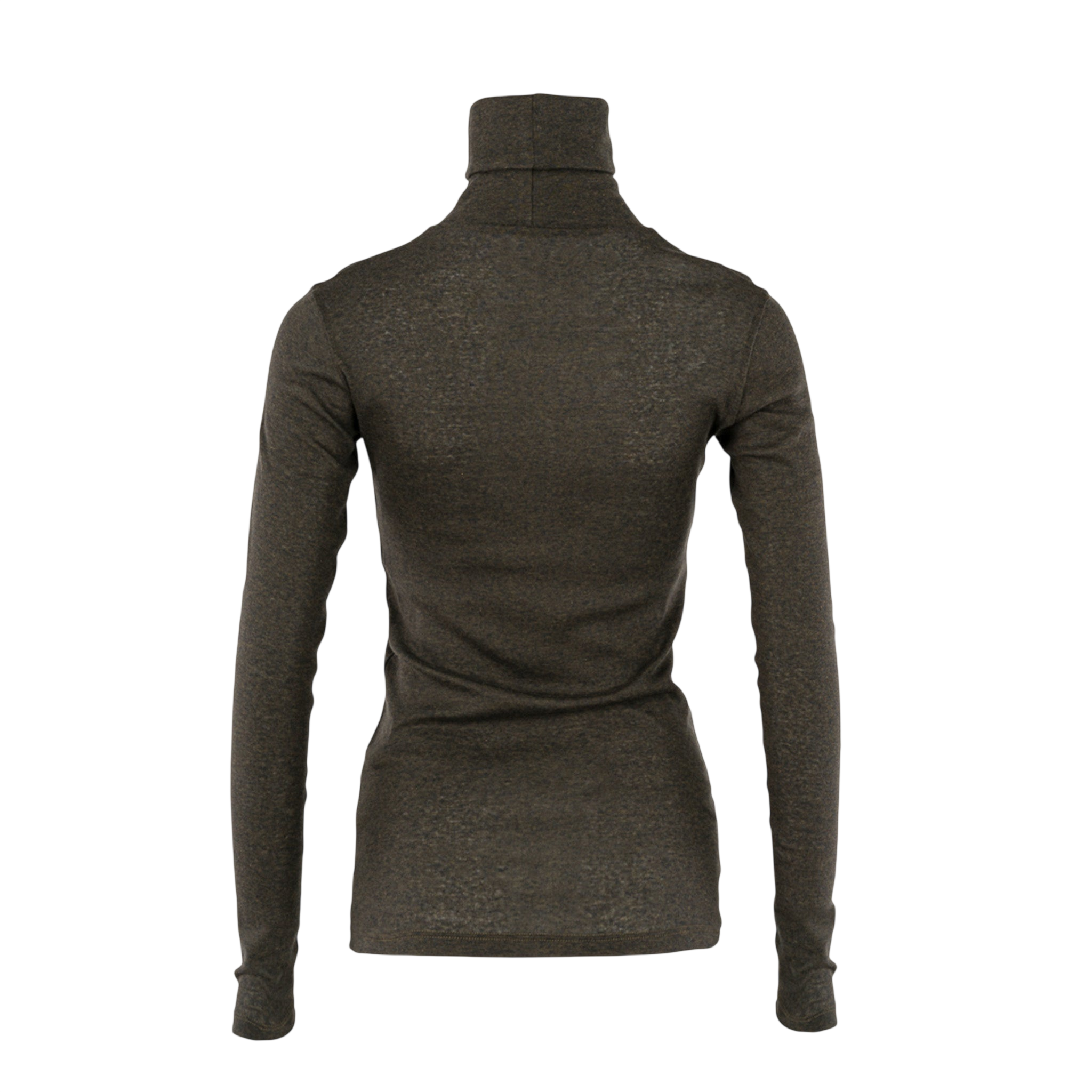 Pull à col roulé « Light Cotton » à col tube, couleur olive chiné