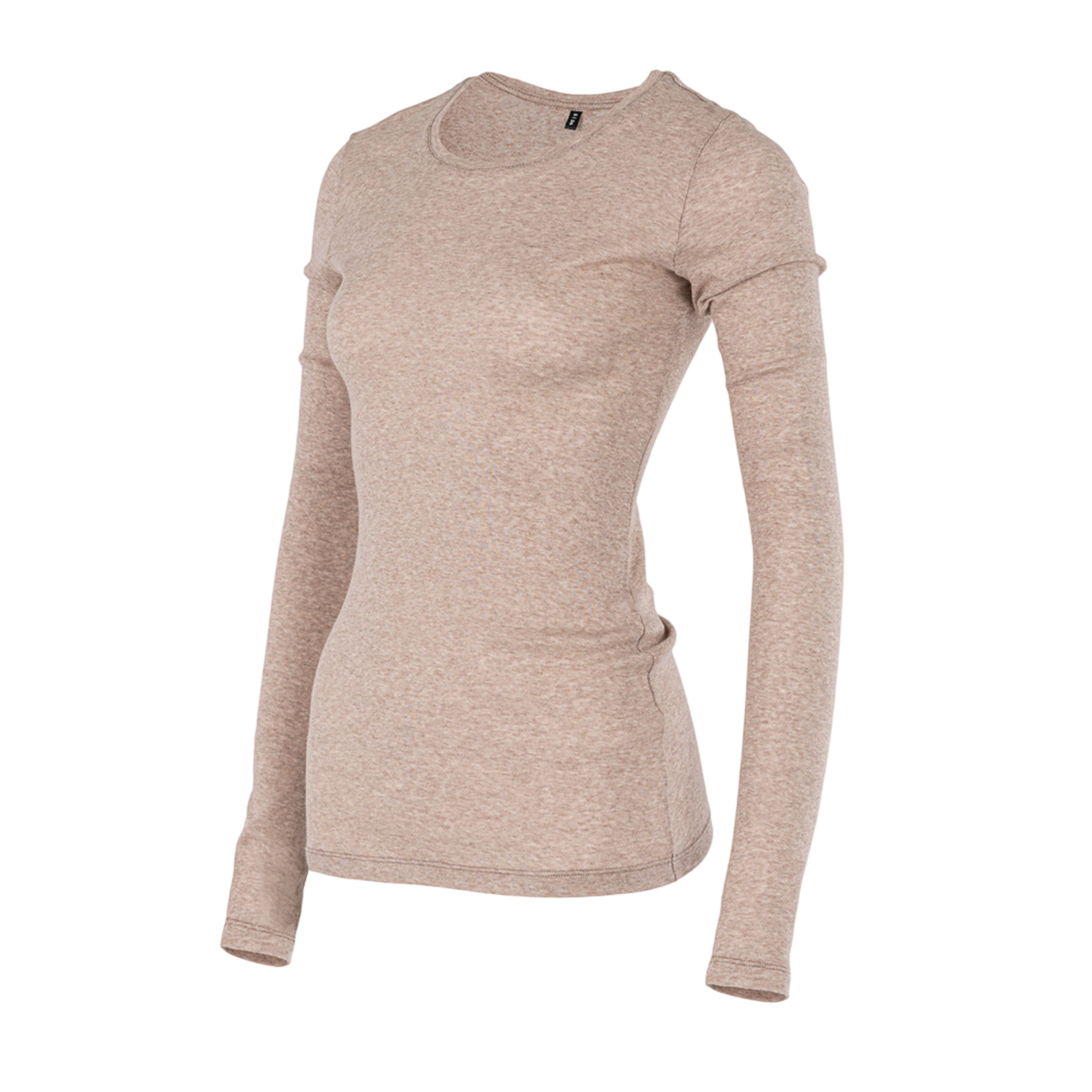 Langarmshirt Light Cotton Beige Melange