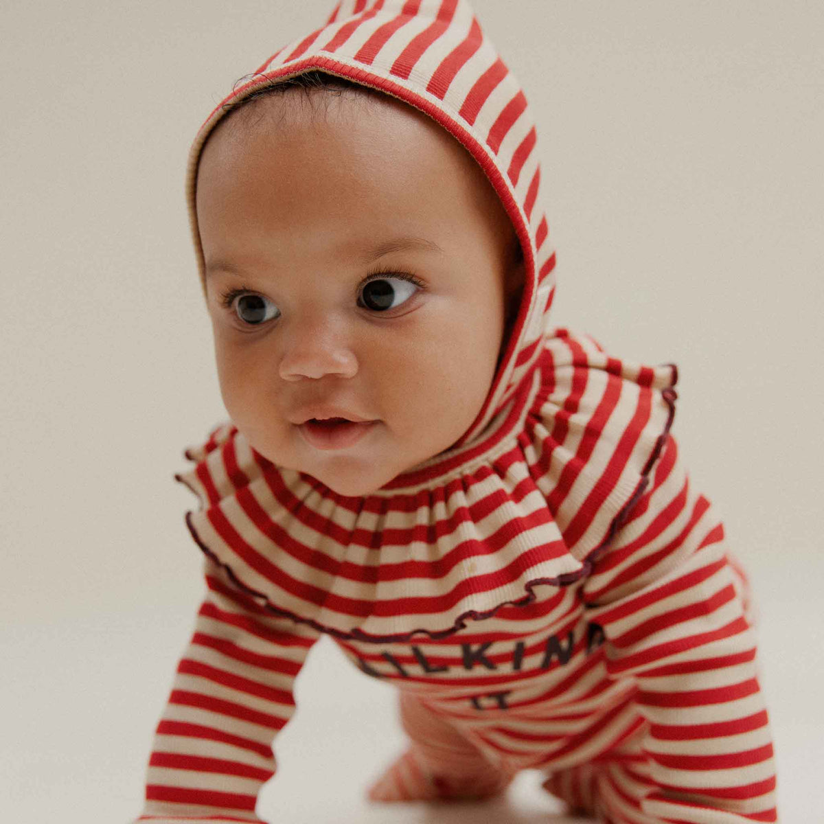 Bobbi Crimson Stripe Collar Bib