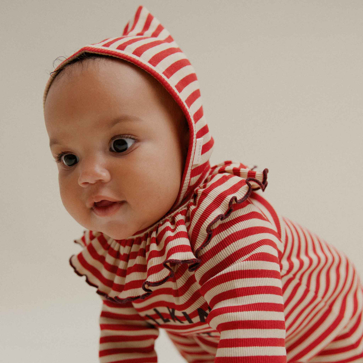 Bobbi Crimson Stripe Collar Bib
