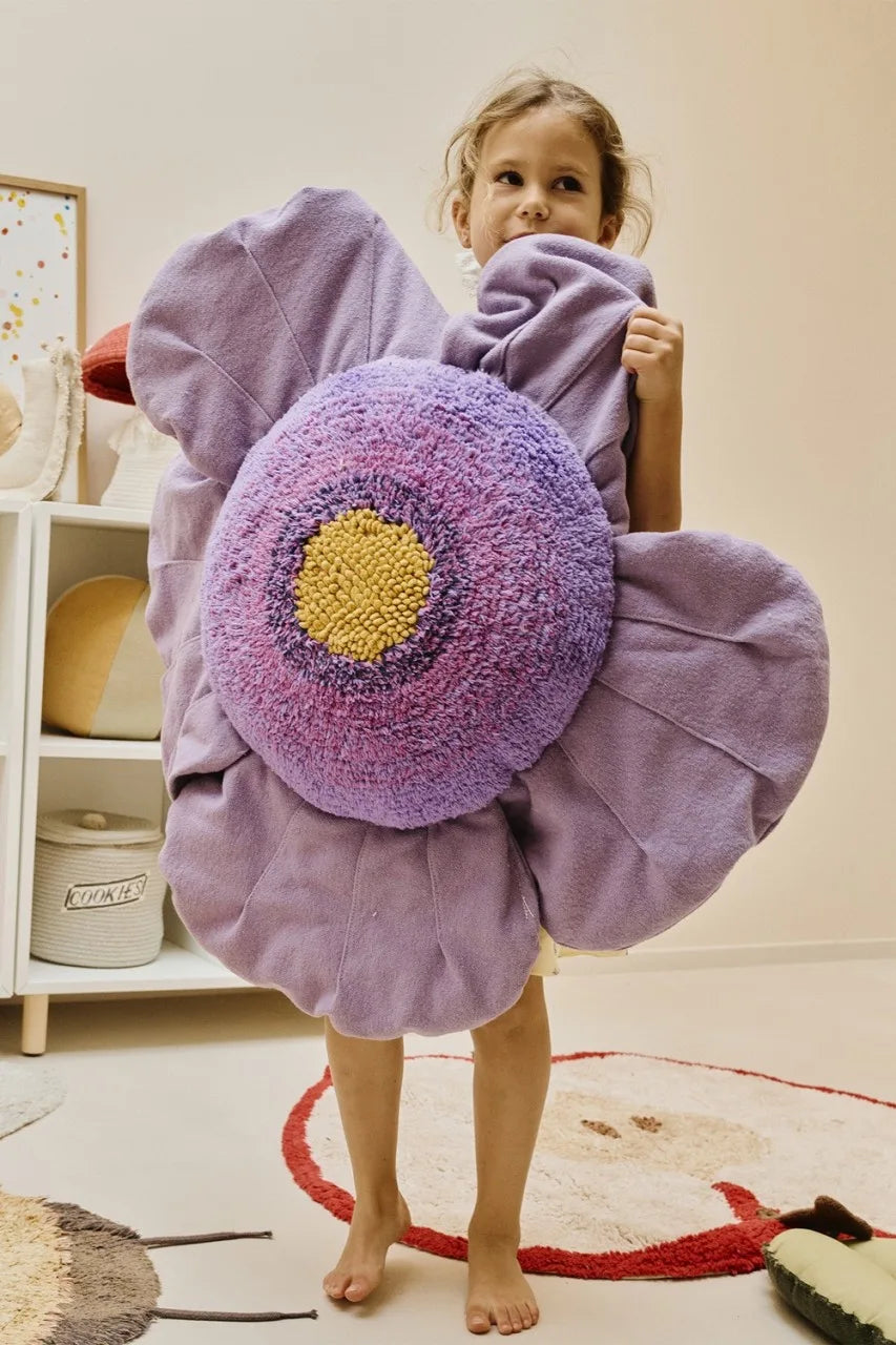 Purple Poppy Seat Cushion - Dark Purple