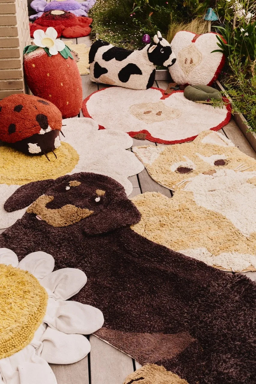 Waschbarer Teppich Jack the Dog - Coffee bean