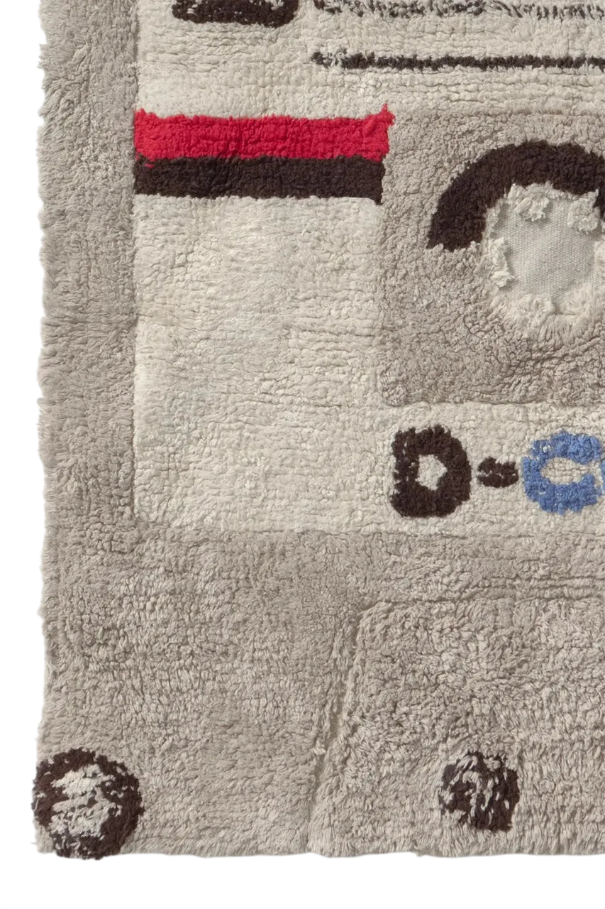 Waschbarer Teppich Kassette - Grey, Natural