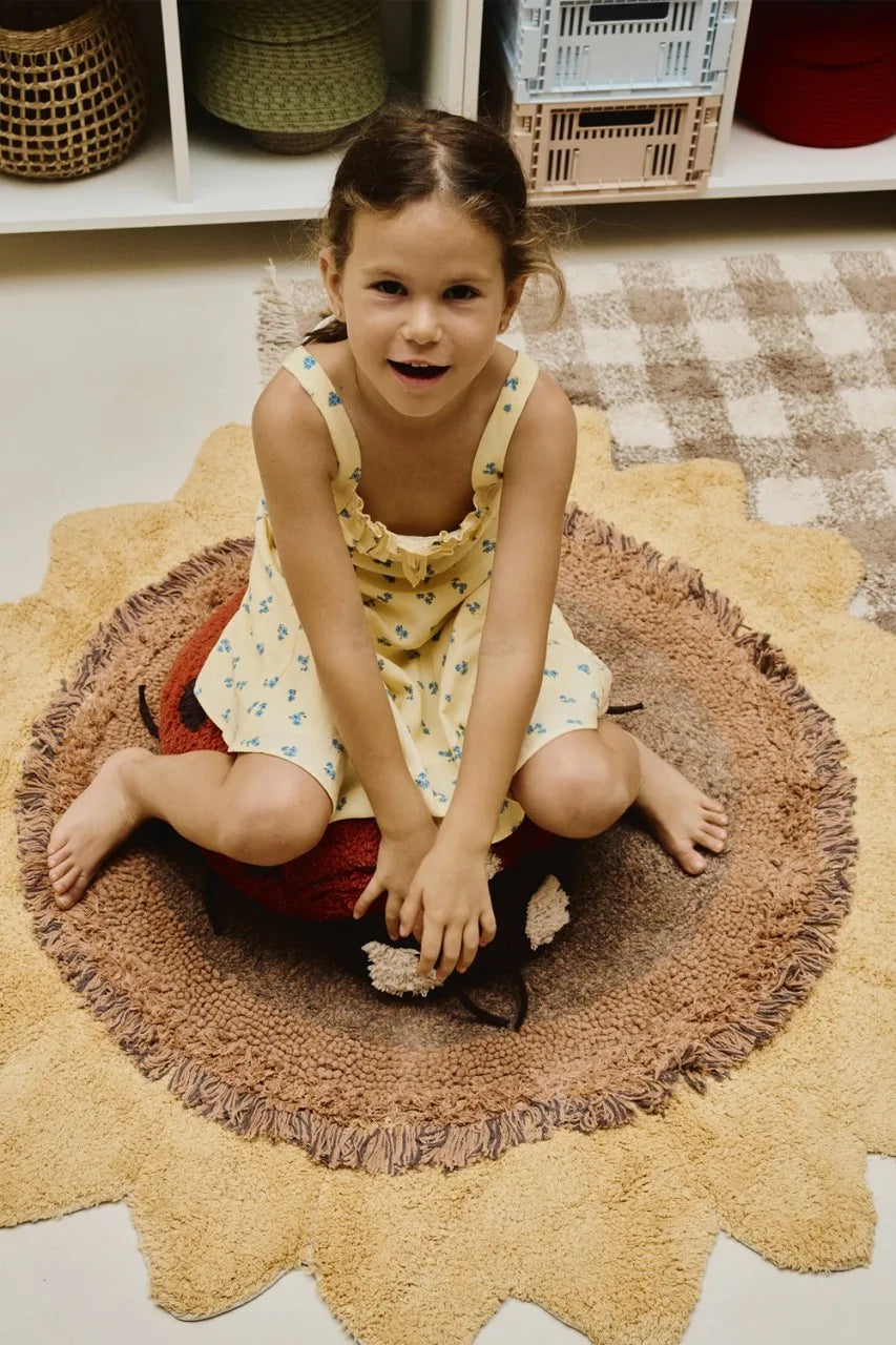 Washable Sunflower Rug - Honey, Chestnut