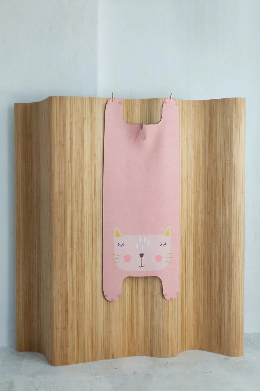 Kimi the Cat Children's Yoga Play Mat - Pink