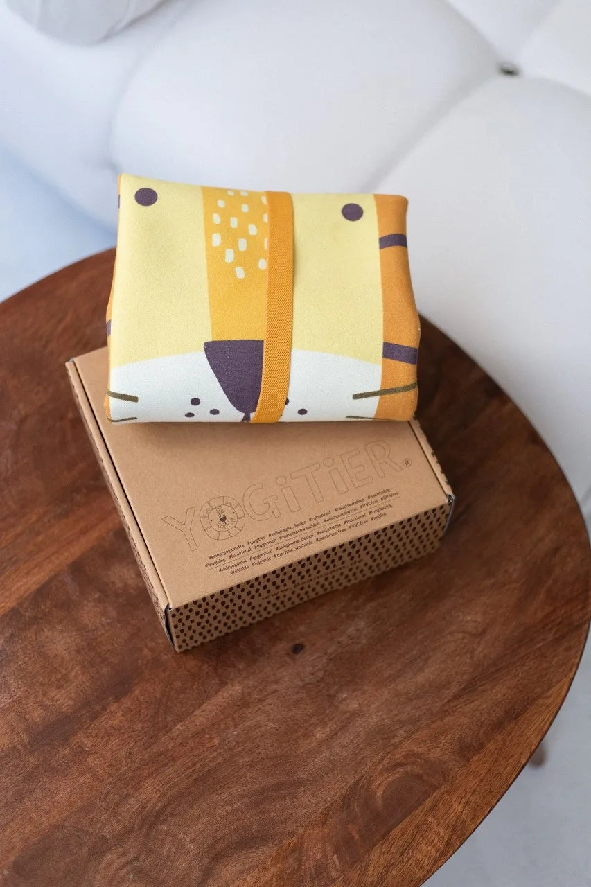 Leo the Lion Kids' Yoga Play Mat - Mustard Yellow