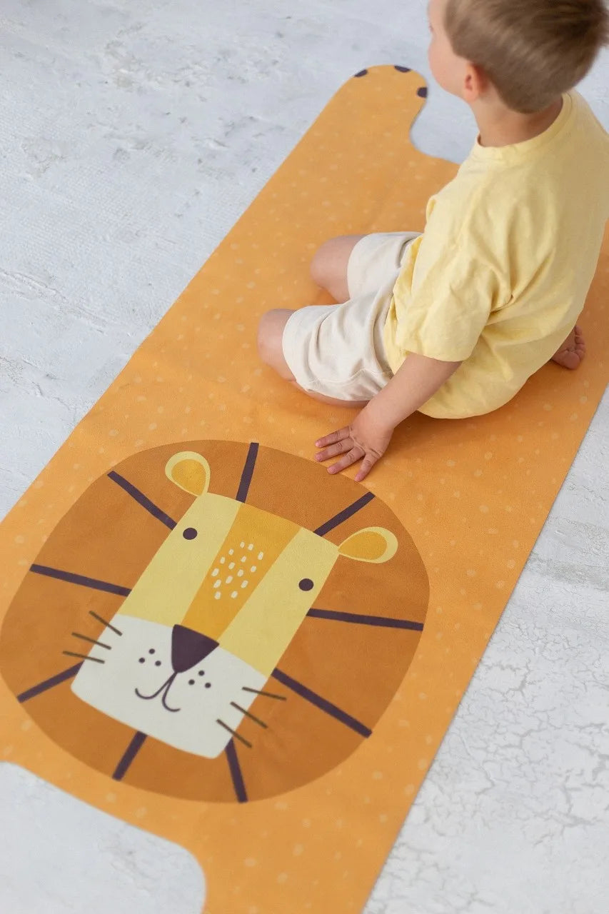 Leo the Lion Kids' Yoga Play Mat - Mustard Yellow