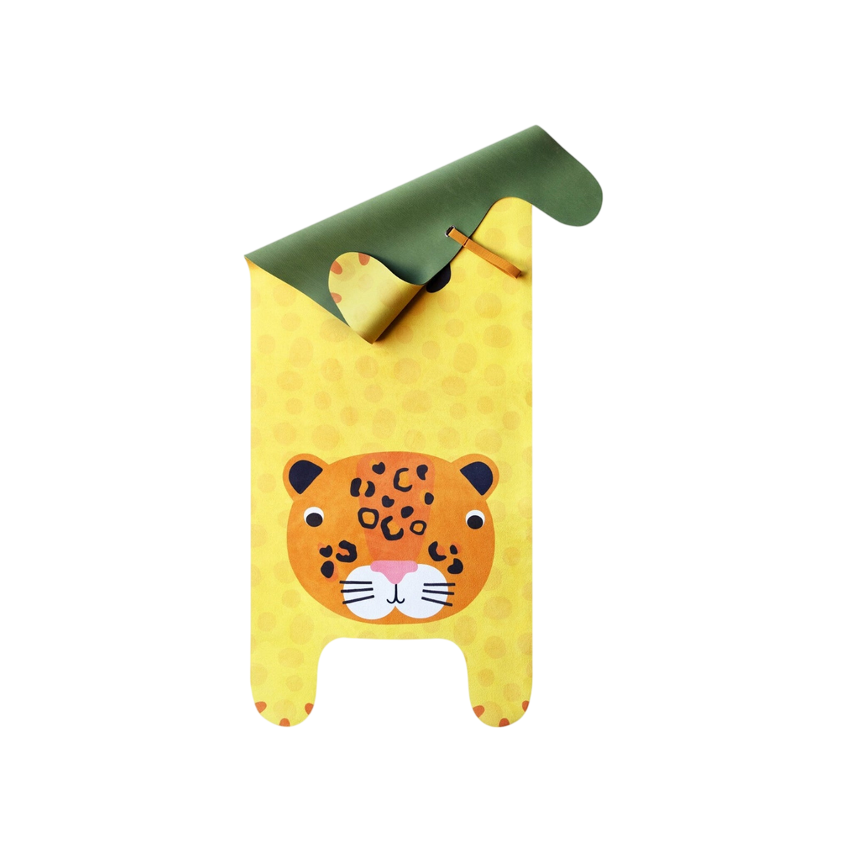 Luka the Leopard Kids' Yoga Play Mat - Yellow