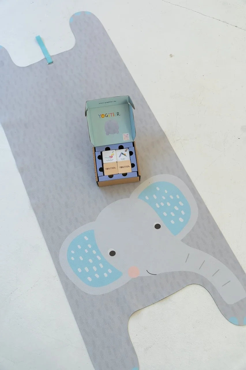 Eddy the Elephant Kids' Yoga Play Mat - Gray