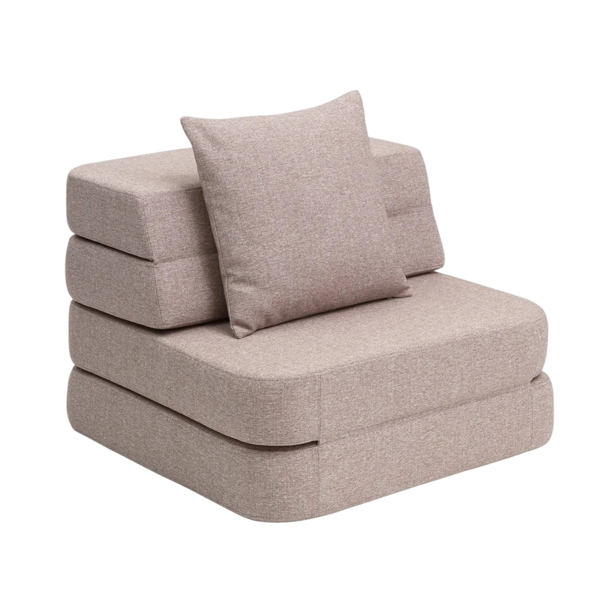 Single Fold-Out Sofa, Baby Pink/Pink