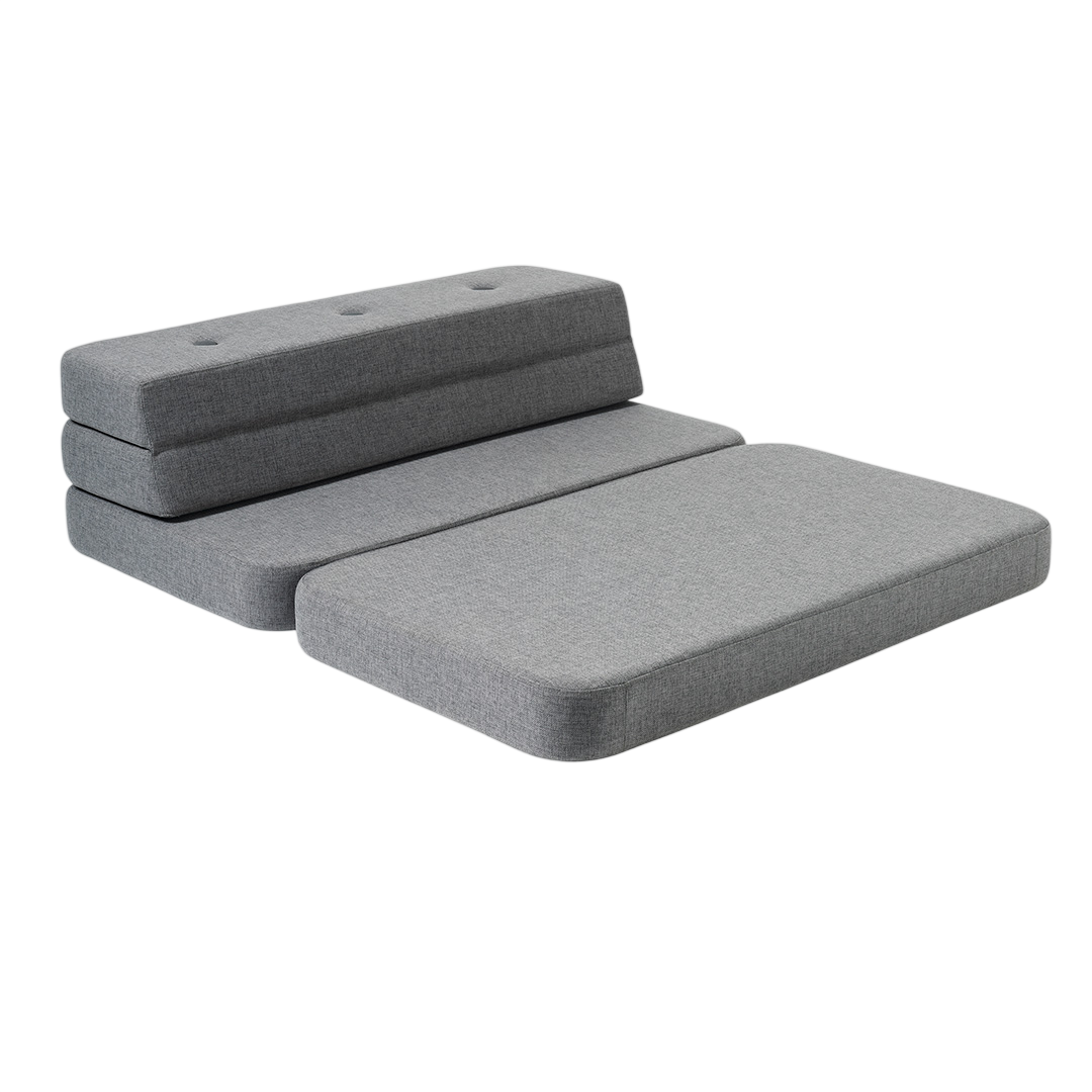 Folding Sofa, Blue-Gray/Gray