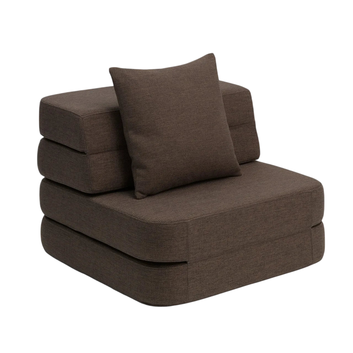 Single Fold-Out Sofa, Brown/Sand