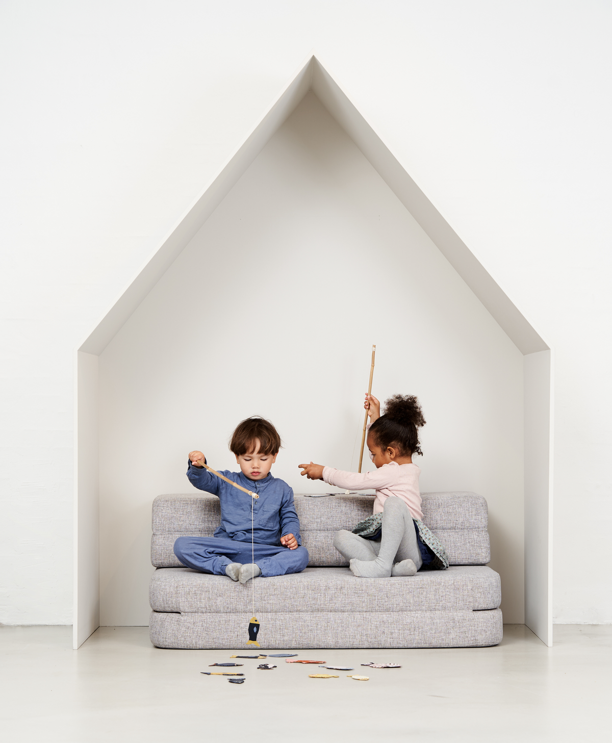Folding Sofa, Gray