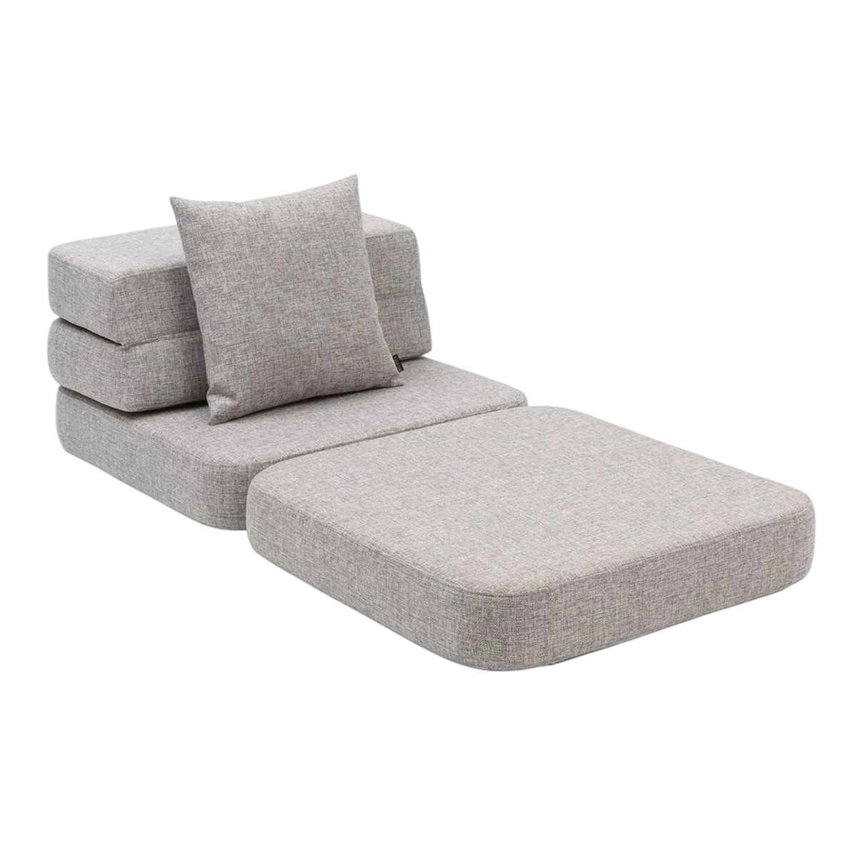 Single Soft Gray Fold-Out Sofa