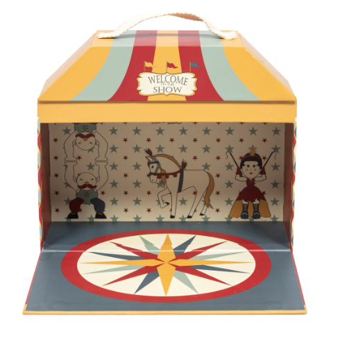 Ensemble de figurines en bois de cirque vintage