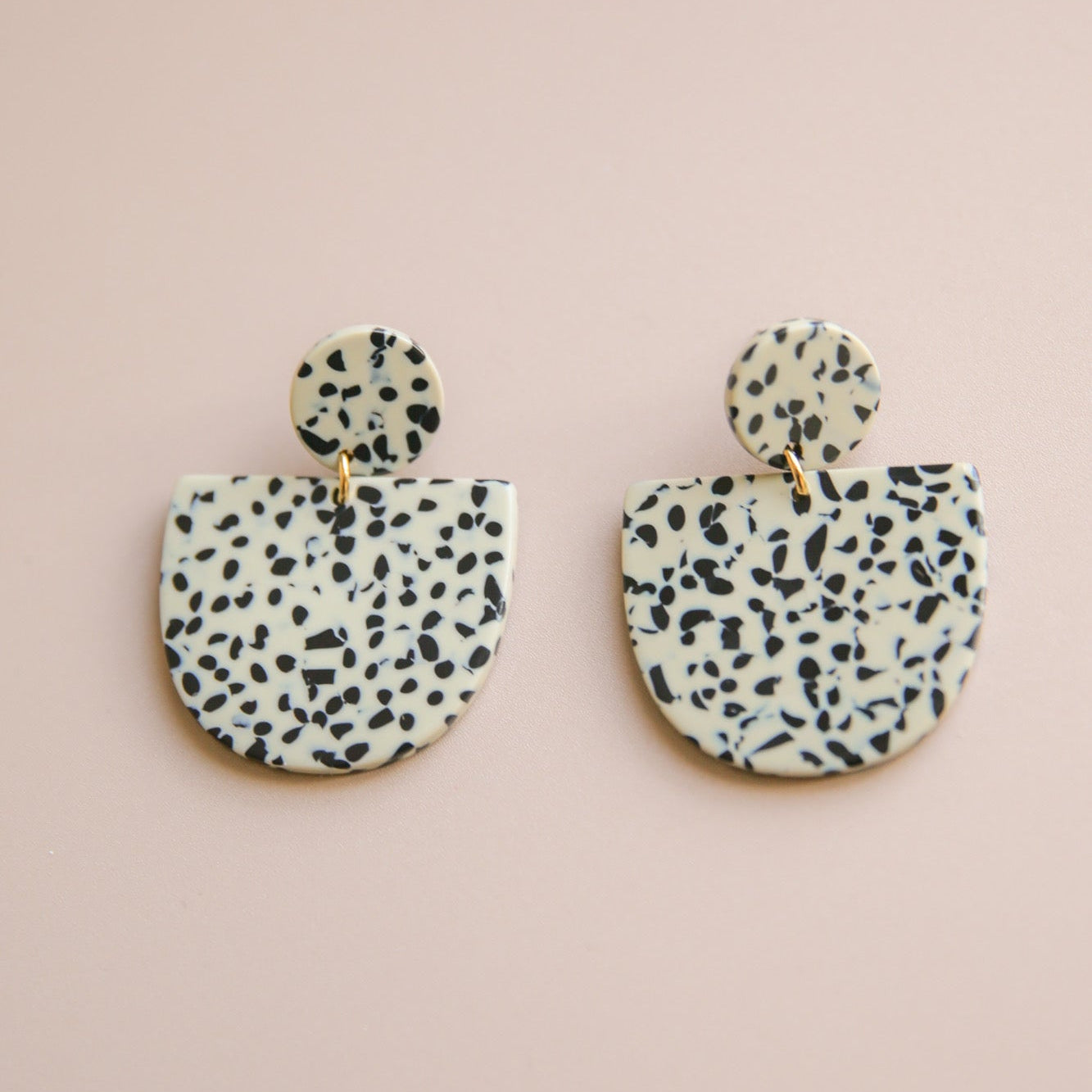 Boucles d'oreilles Deco noir/beige