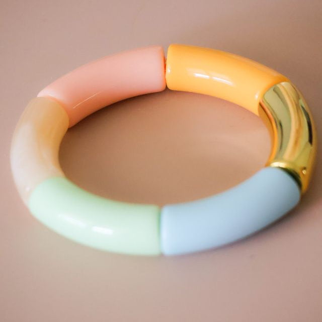 Bracelet Tube pastel coloré
