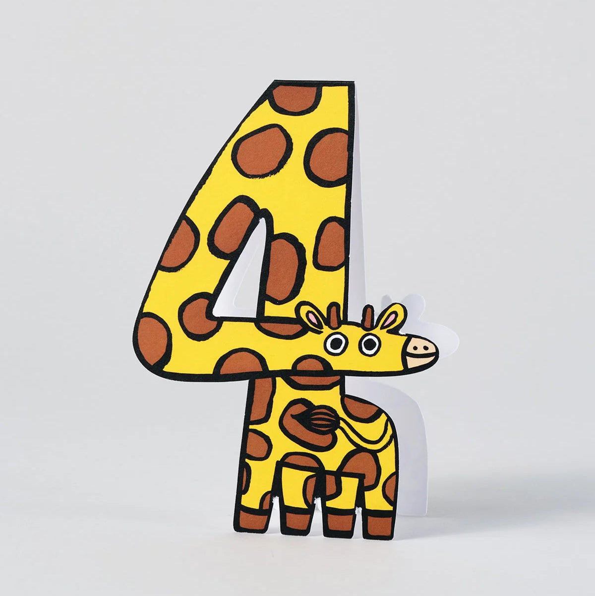 Giraffen-Geburtstagskarte zum 4. Geburtstag