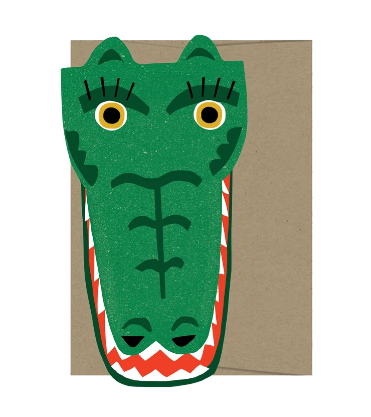 Klappkarte Krokodil