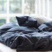 Linus uni, pillow case 65x100 cm indigo - lavie