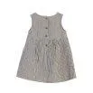 Summer Dress Muslin with Pockets Antrasith Striped - OrganicEra