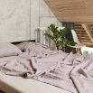 Linus chambray, mauve top bed sheet 170x270 cm - lavie