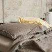 Linus chambray, khaki top bed sheet 170x270 cm - lavie