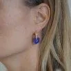 Boucles d'oreilles Hoop Flower bleu - Claudia Nabholz