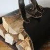 Leather carrier bag for wood & magazines dark brown - Fidea Design