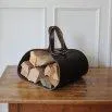 Sacoche en cuir porte-bagages pour bois & magazines brun foncé - Fidea Design