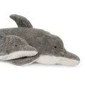 Kuschel- und Wärmetier Delfin Dinkel gross grau 