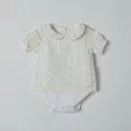 T-Shirt body pour bébé biologique Ecru glitter