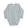 Baby Long Sleeve Swaddle Aqua Striped