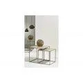 Villa Collection Side Table Set of 2, Iron, Beige