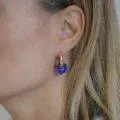 Boucles d'oreilles Hoop Flower bleu