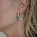 Hoop Flower earrings green