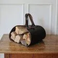 Sacoche en cuir porte-bagages pour bois & magazines brun foncé
