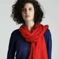 Écharpe en laine rouge unie