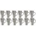 Kaffeetassen Set, 12 Stück, Grau