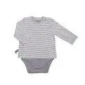 Baby Long Sleeve Shirt Romper Grey Melange Striped