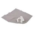 Rubber Rabbit with muslin diaper silver gray