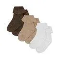 3 Pack de chaussettes à volants Optic White/Sand/Brown