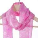 Wool scarf snowflake pink