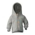 Hooded jacket Merino, light grey melange - A jacket for every season for your baby | Stadtlandkind