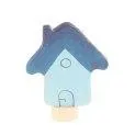 stick figure blue house