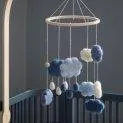 Mobile clouds denim blue, Sebra - Mobiles and baby carriage chains as entertainment for babies | Stadtlandkind