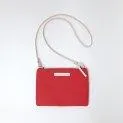 Clutch Charlie red, leather natural