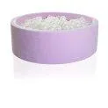 Bain de boules ronde sweet purple (200 boules blanc pearl) - Se défouler correctement : Des piscines à balles pour la chambre d'enfant | Stadtlandkind